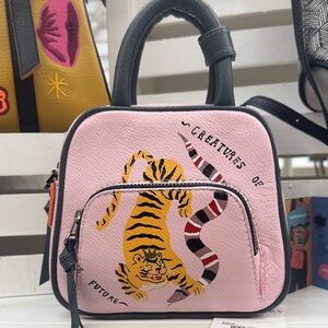 Min & Mon Pink Mini Bag with Tiger Design